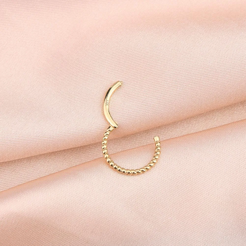 14K Gold Woven Conch Earring 16G 3/8'' Daith Earring