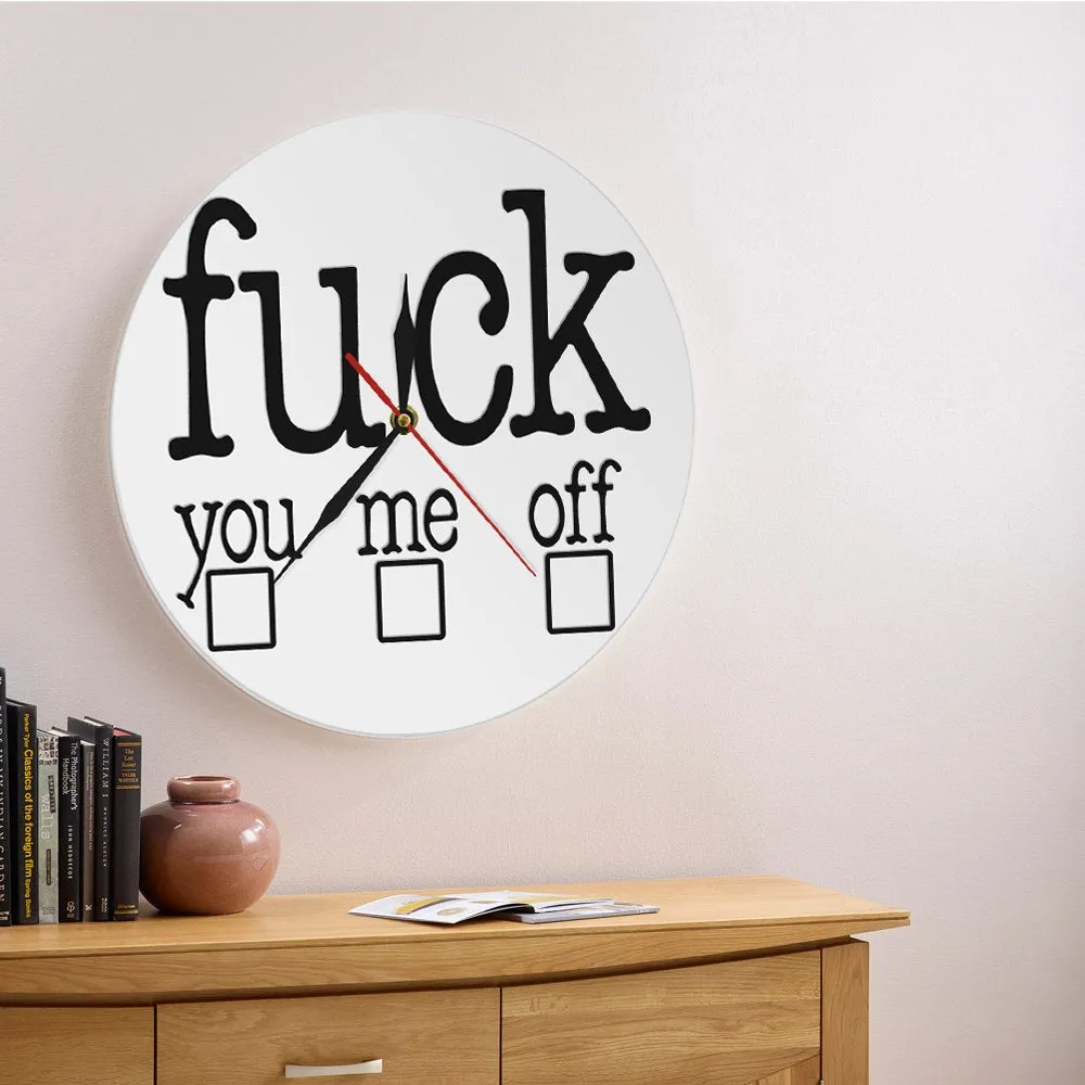 Adult Content F Wall Clock F#*k Decisions Offensive Wall Clock Mature Curse Words Simple Modern Clock Sweary Rude Fuuny Gifts