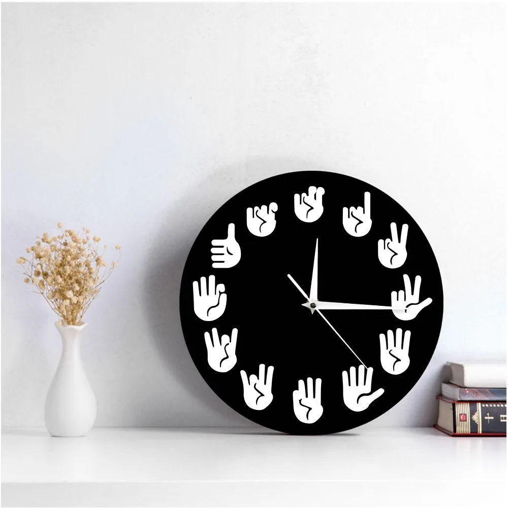 American Sign Language Wall Clock ASL Gesture Modern Clock Watch Equivalents Of The Hours Made Exclusively For The Deaf-mute