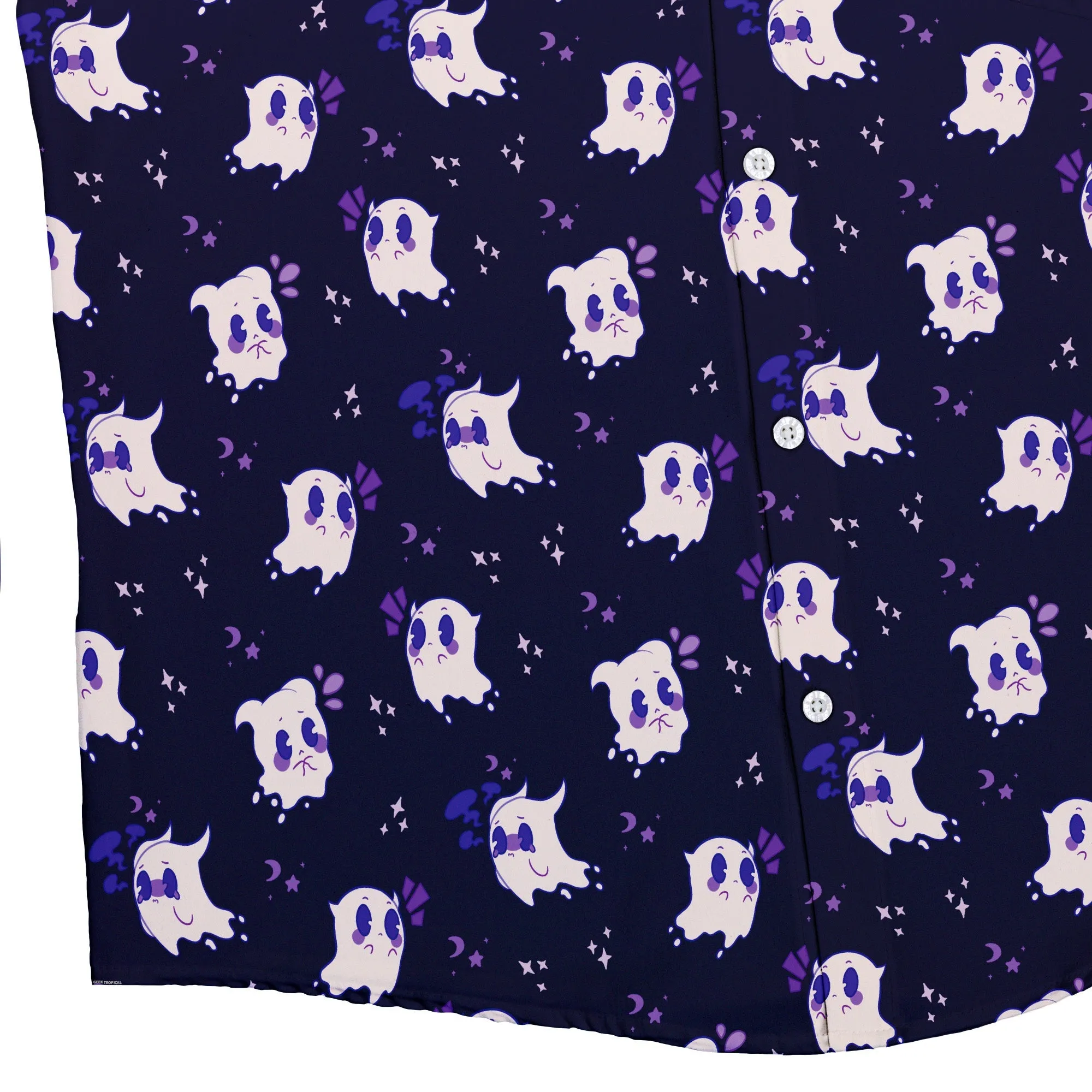 Anxious Ghosts Purple Button Up Shirt