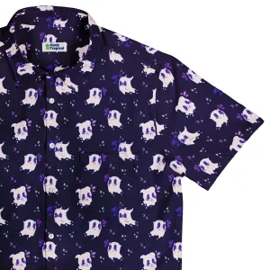 Anxious Ghosts Purple Button Up Shirt