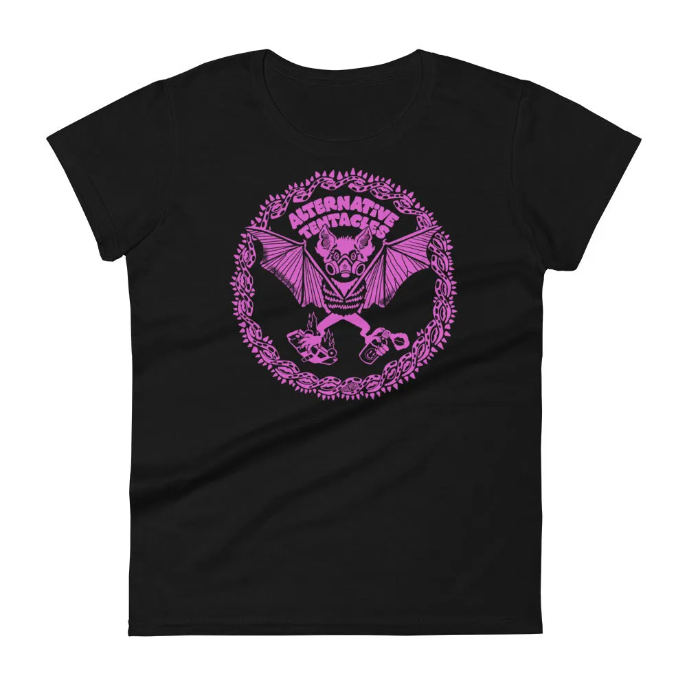 A.T. Bat Logo - "Girl Mobb" Femme Black T-shirt