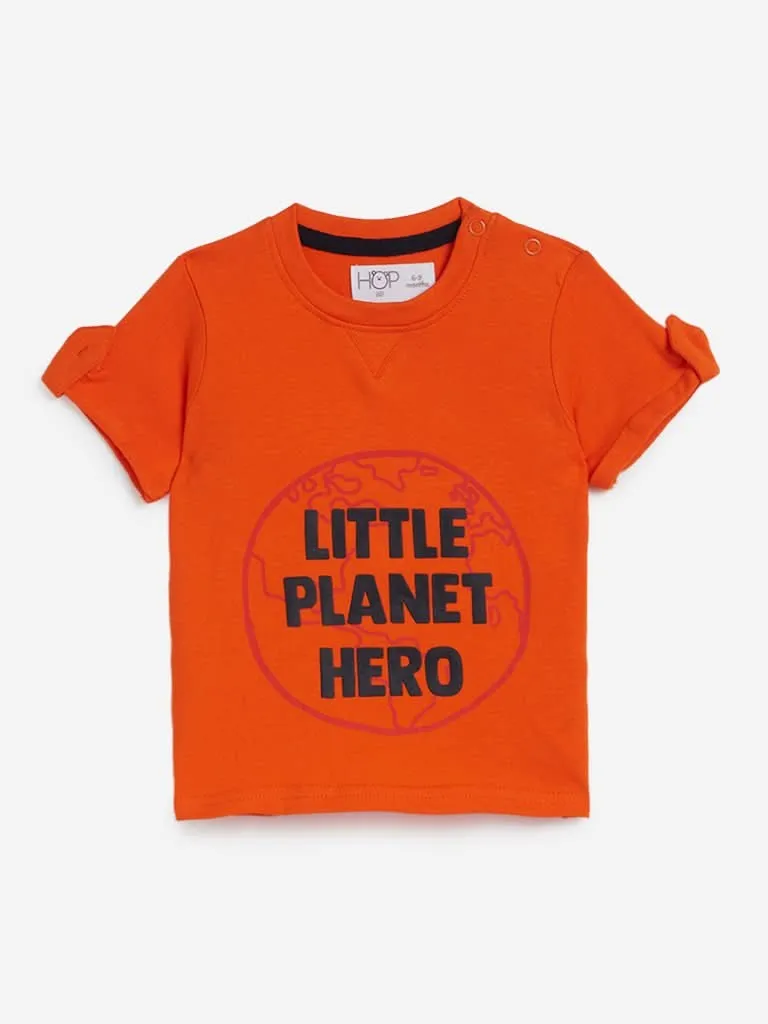 Baby HOP Orange Earth Design T-Shirt