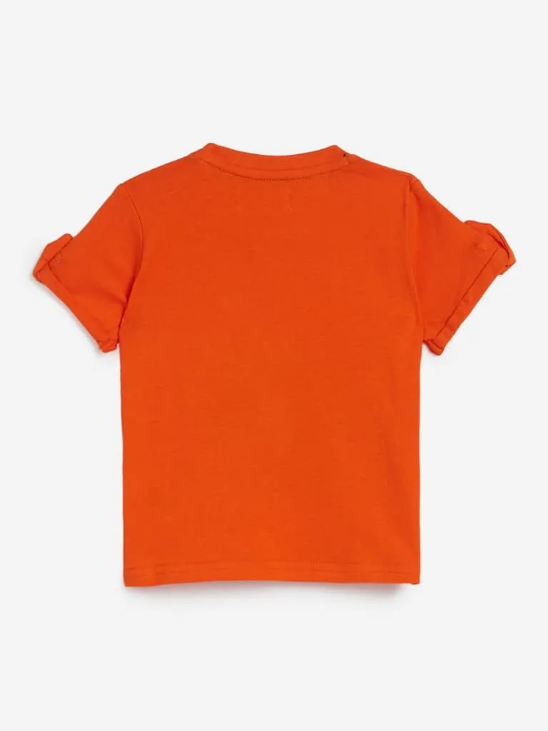 Baby HOP Orange Earth Design T-Shirt