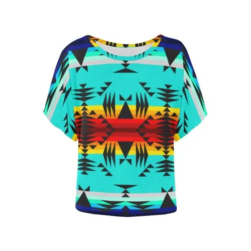 Between the Mountains Women's Batwing-Sleeved Blouse T shirt