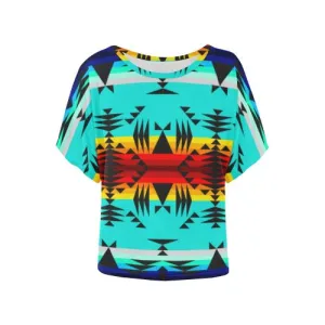 Between the Mountains Women's Batwing-Sleeved Blouse T shirt