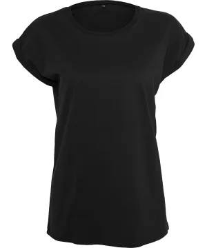 Black - Women's organic extended shoulder tee