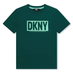 Boys Green Bold Logo Front T-Shirt