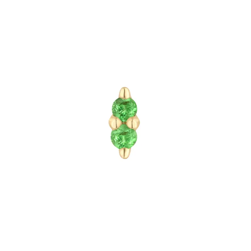 BUDDH JEWELRY MISHKA PRONG 2 - TSAVORITE - THREADLESS END