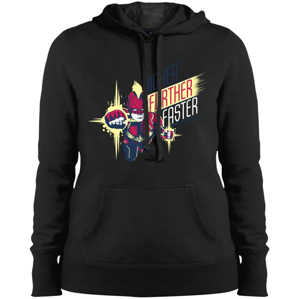 Captain Marvel Higher Further Faster Drawn Women Hooded Sweatshirt