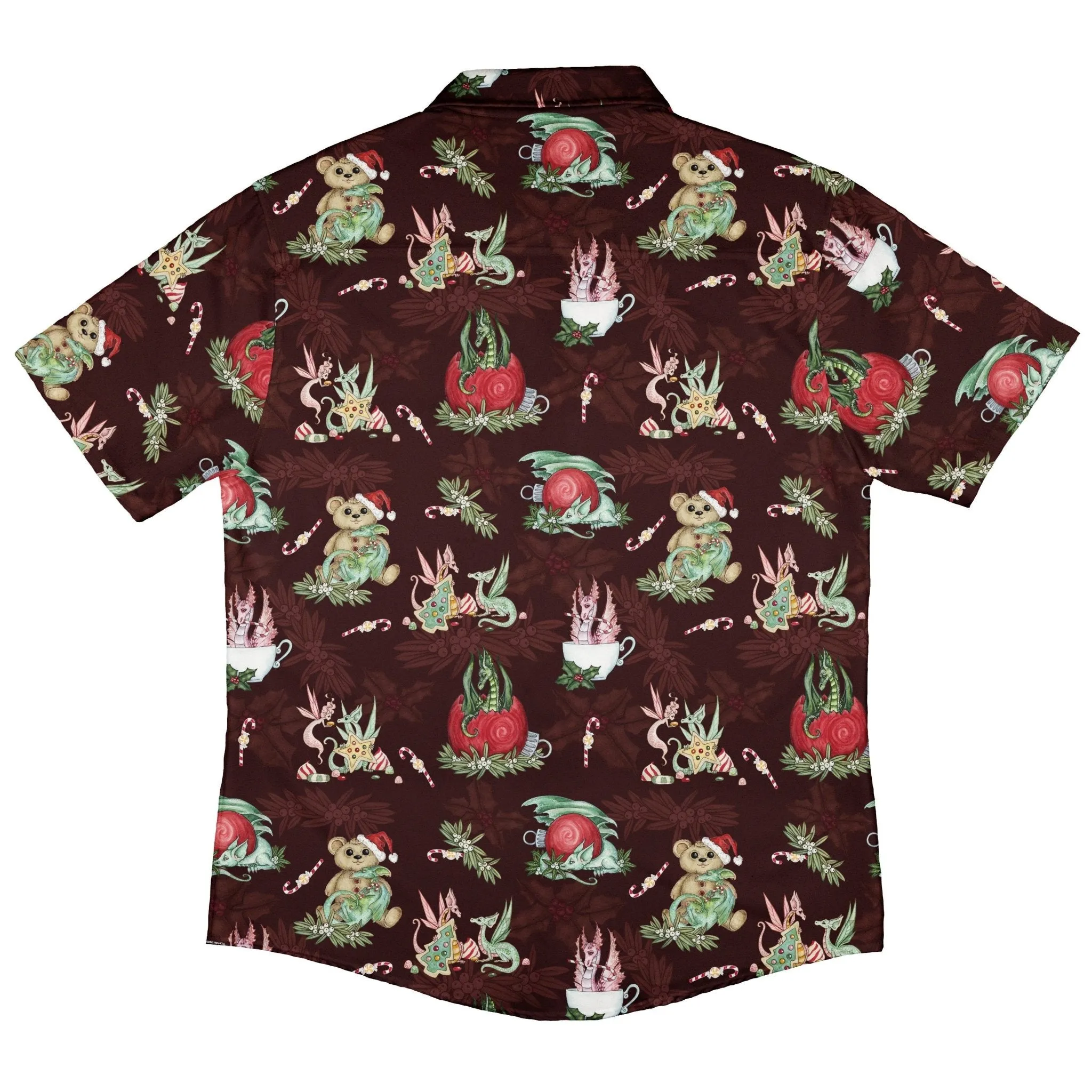 Christmas Time with Dragons Button Up Shirt