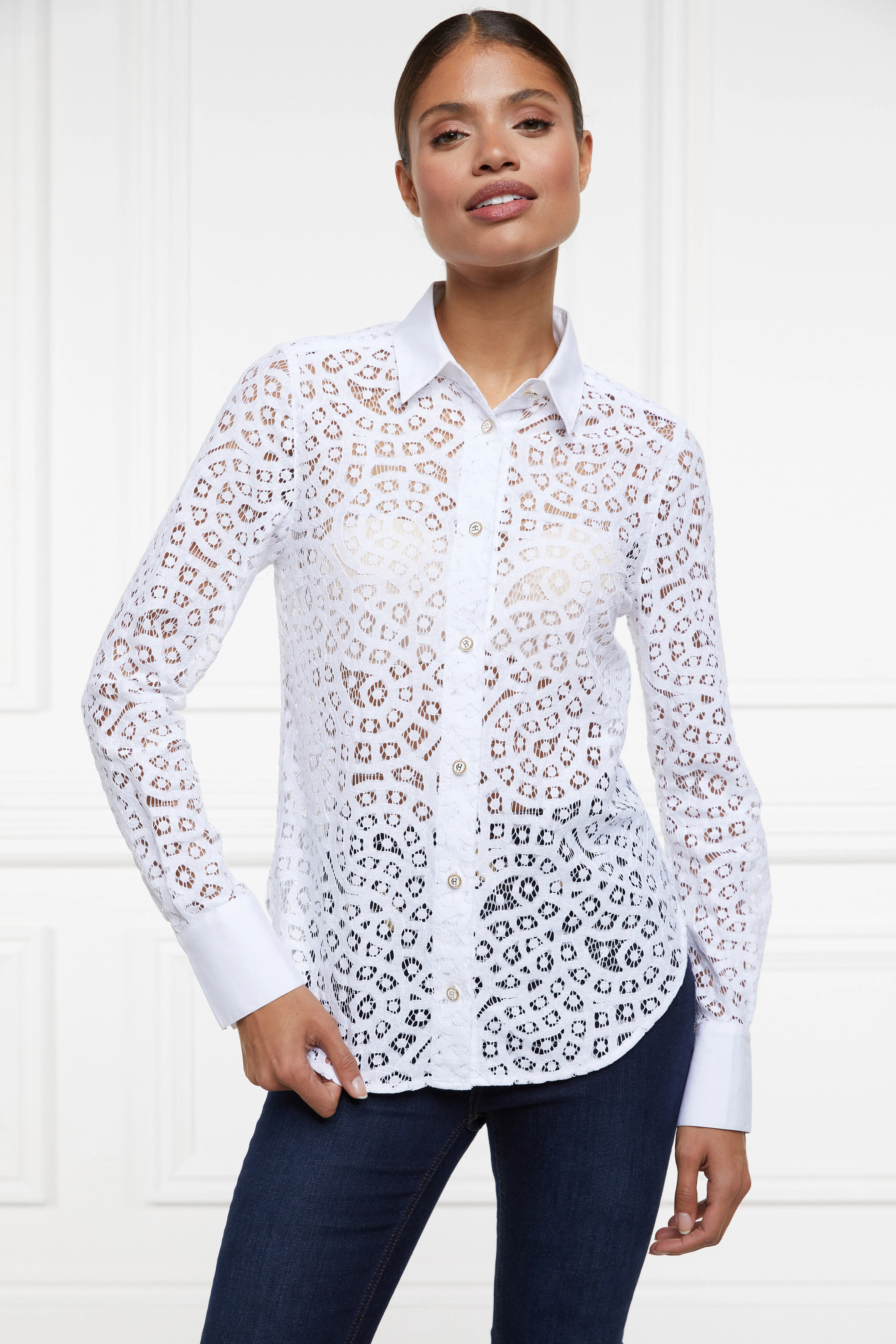 Classic Lace Shirt (White)