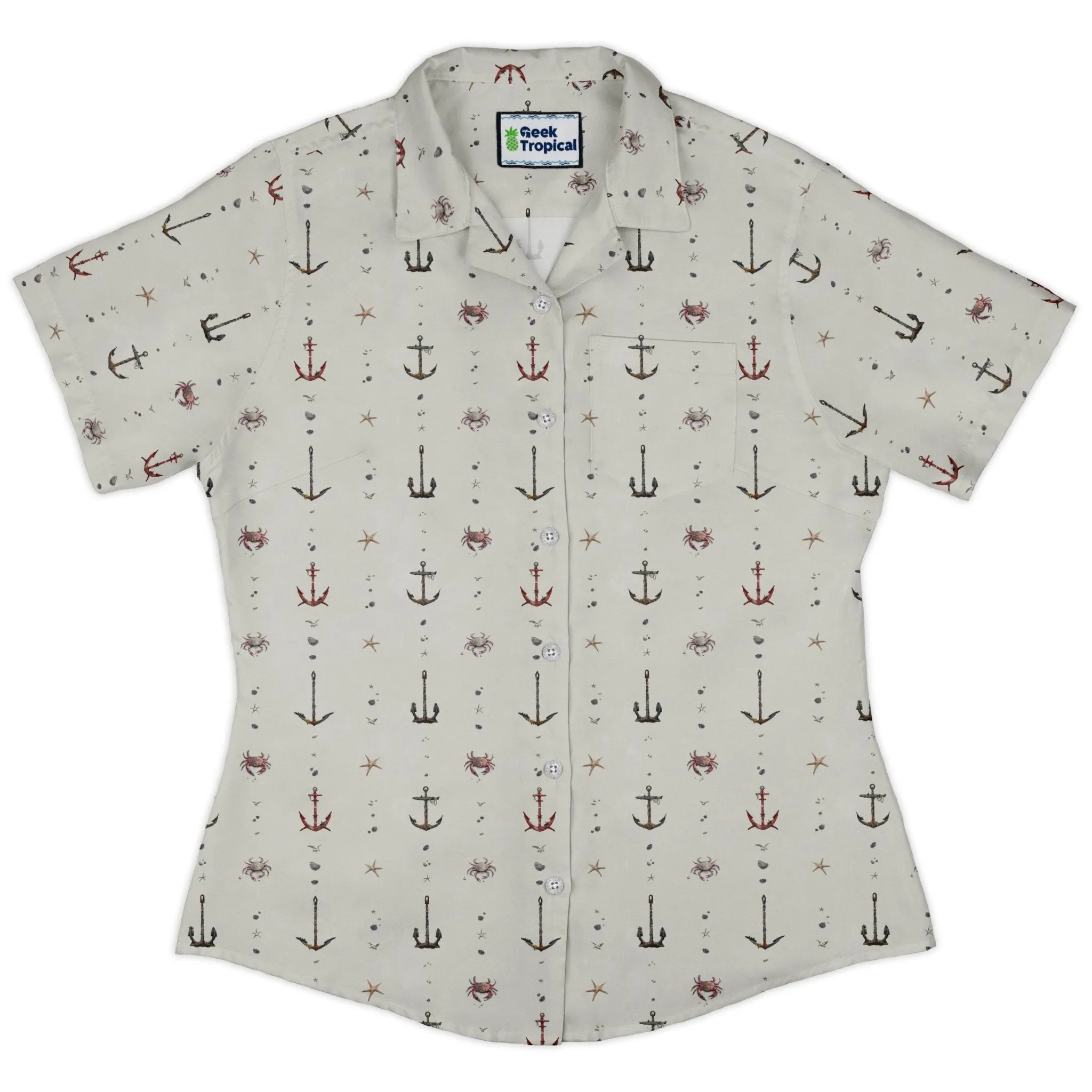 Crabby Anchors Curvy Button Up Shirt