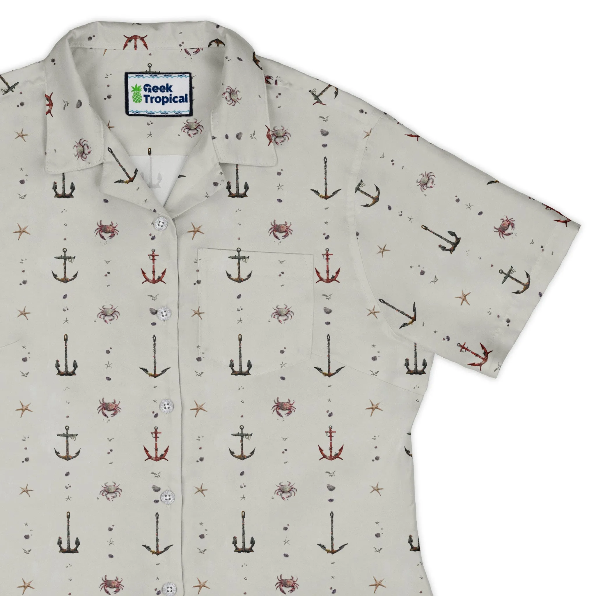 Crabby Anchors Curvy Button Up Shirt