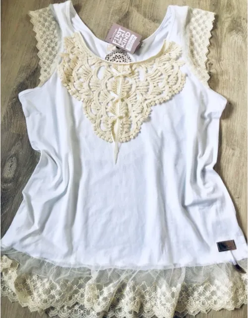 Cream Lace Tee