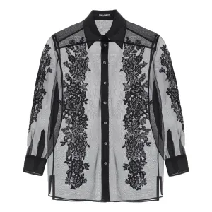 Dolce & Gabbana organza shirt with lace inserts