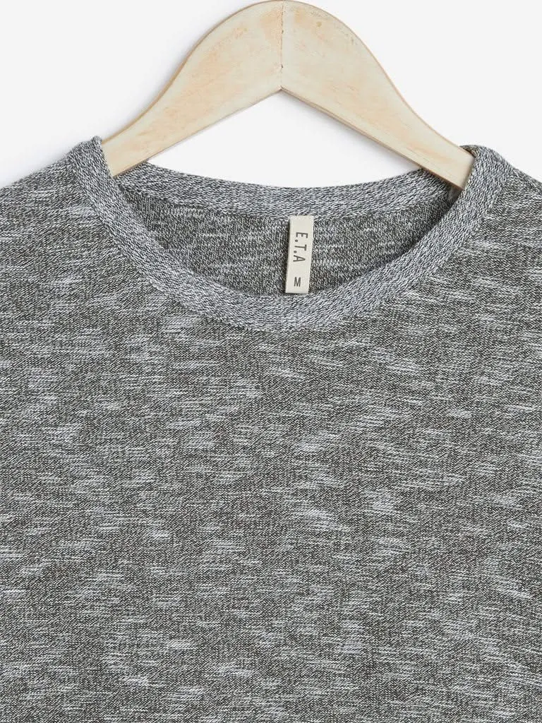 ETA Olive Self Pattern Slim-Fit Knit T-Shirt