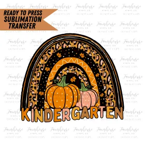 Fall Pumpkin Teacher Rainbow Ready To Press Sublimation Transfer