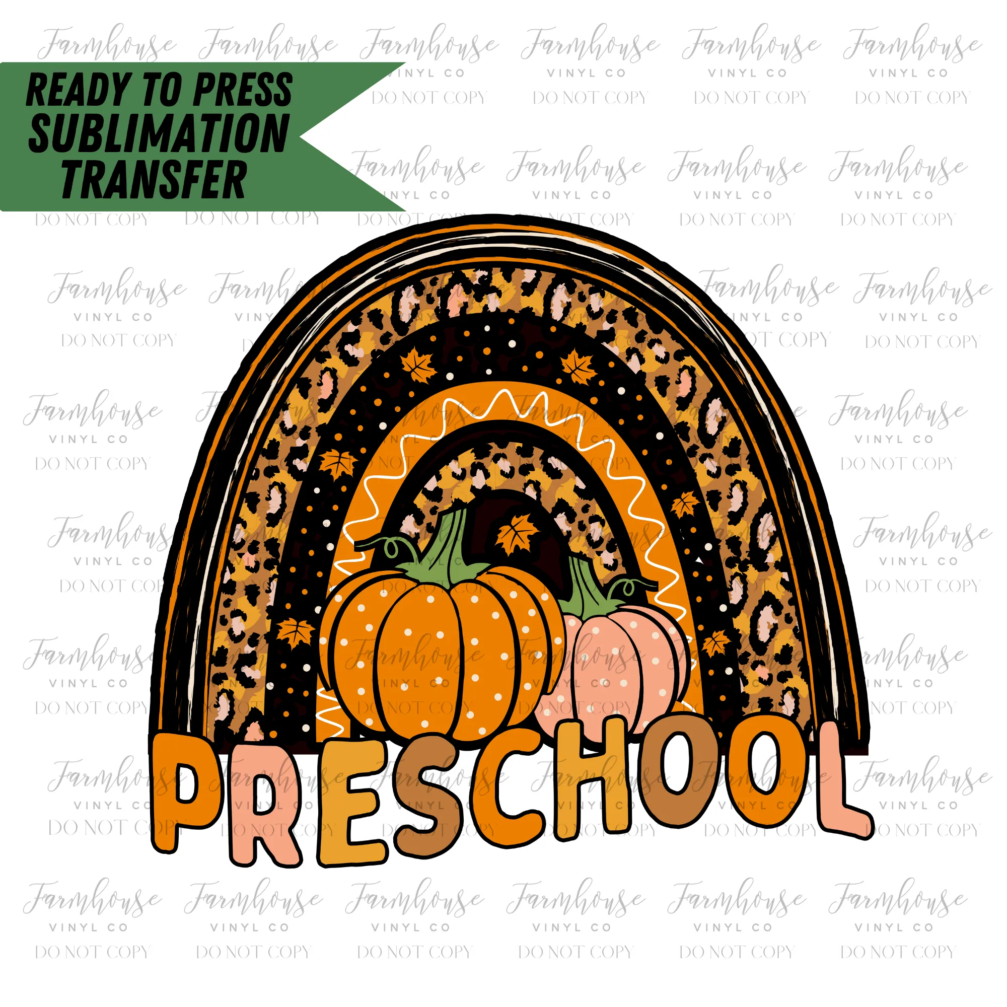 Fall Pumpkin Teacher Rainbow Ready To Press Sublimation Transfer