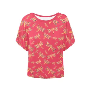 Gathering Rouge Women's Batwing-Sleeved Blouse T shirt