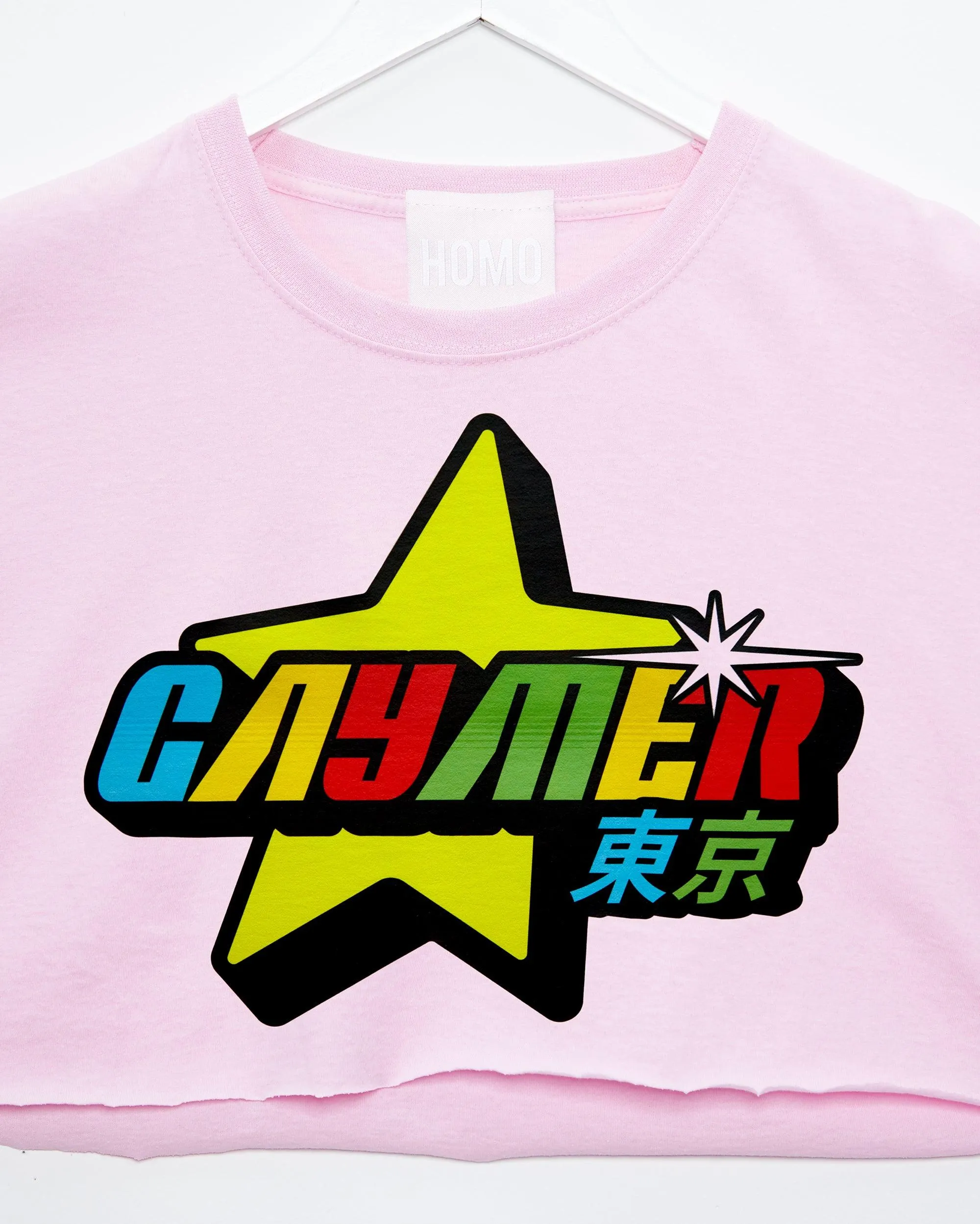 Gaymer on pink - mens sleeveless crop top.