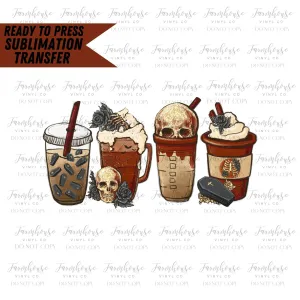 Goth girl coffee, Ready to Press Transfer, pumpkin spice latte iced autumn orange, Warm Cozy, Sublimation Transfer, Graphic Design