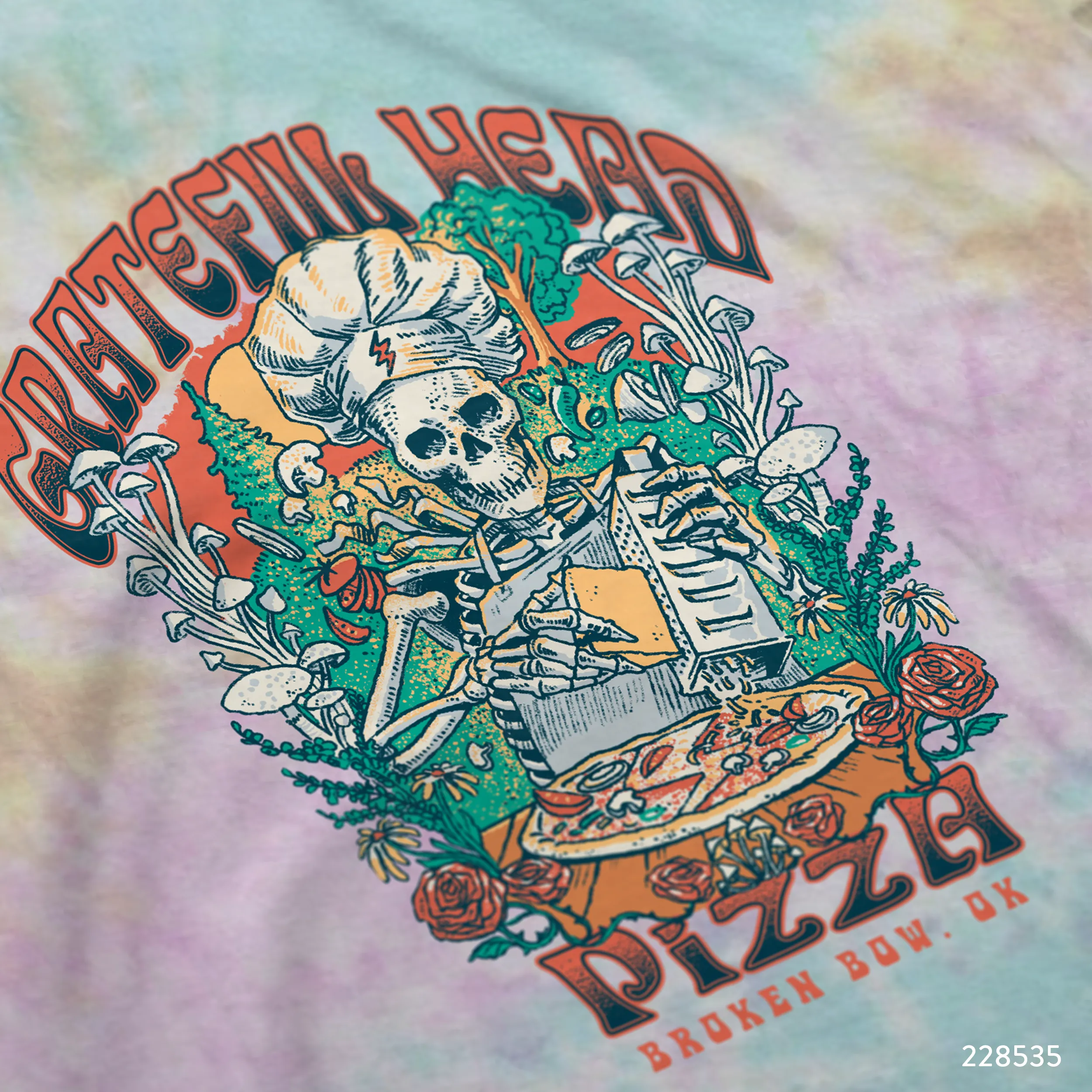 Grateful Head Pizza Custom T-Shirt Design