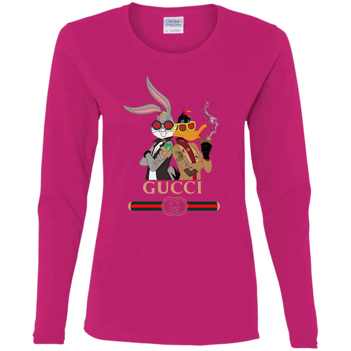 Gucci Trending T-shirt Rabbit And Donald T-shirt Women Long Sleeve Shirt