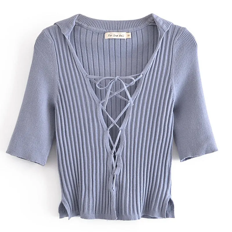 Half Sleeve Knit Top