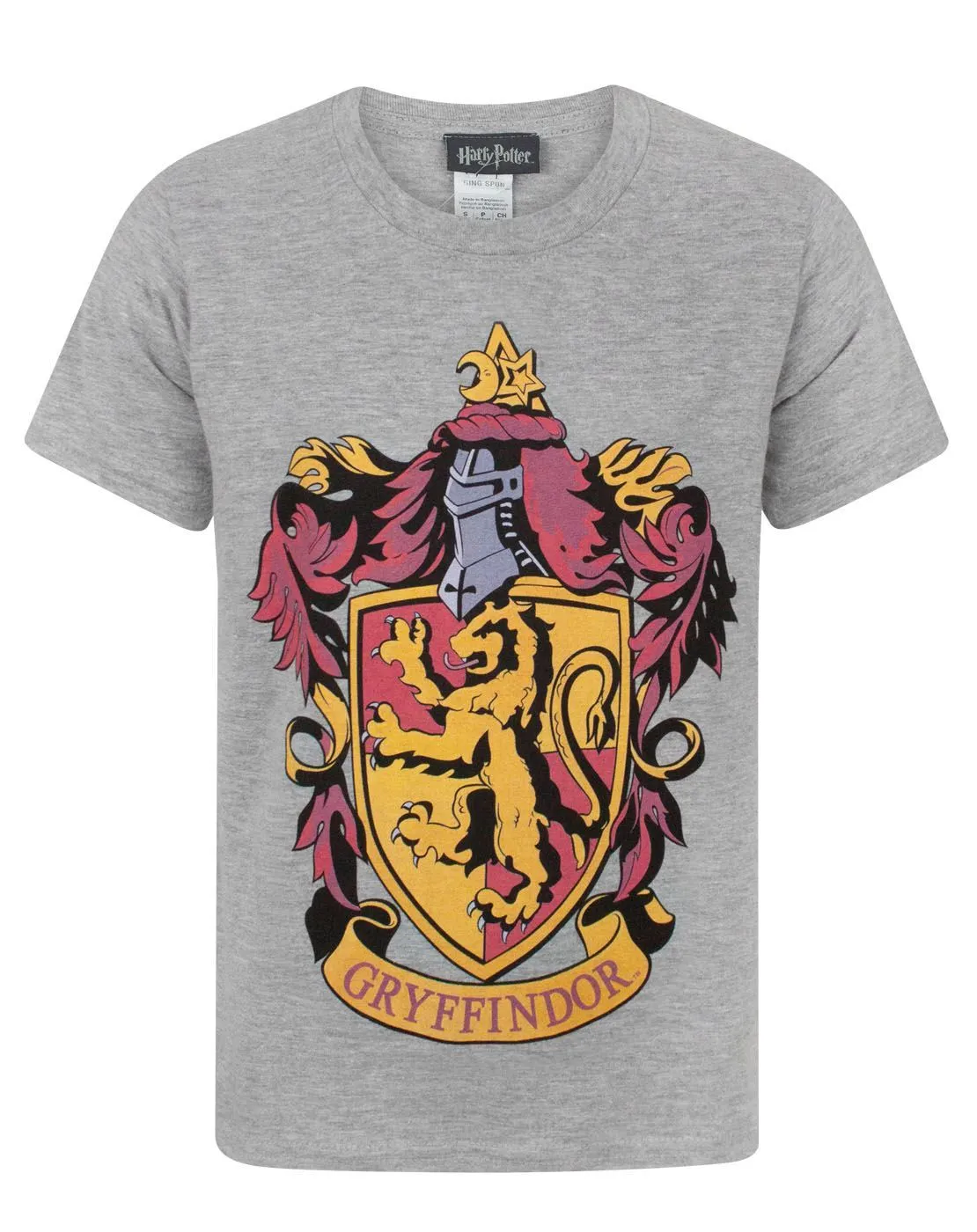 Harry Potter Gryffindor Boys Grey Short Sleeved T-Shirt