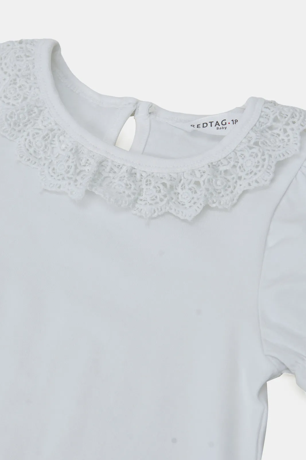 Infant Girls Lilac Lace Collar T Shirt