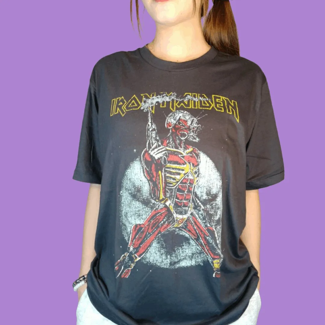 Iron Maiden 'Somewhere on Tour '87' T-Shirt: A Vintage Rock Odyssey in Streetwear Style