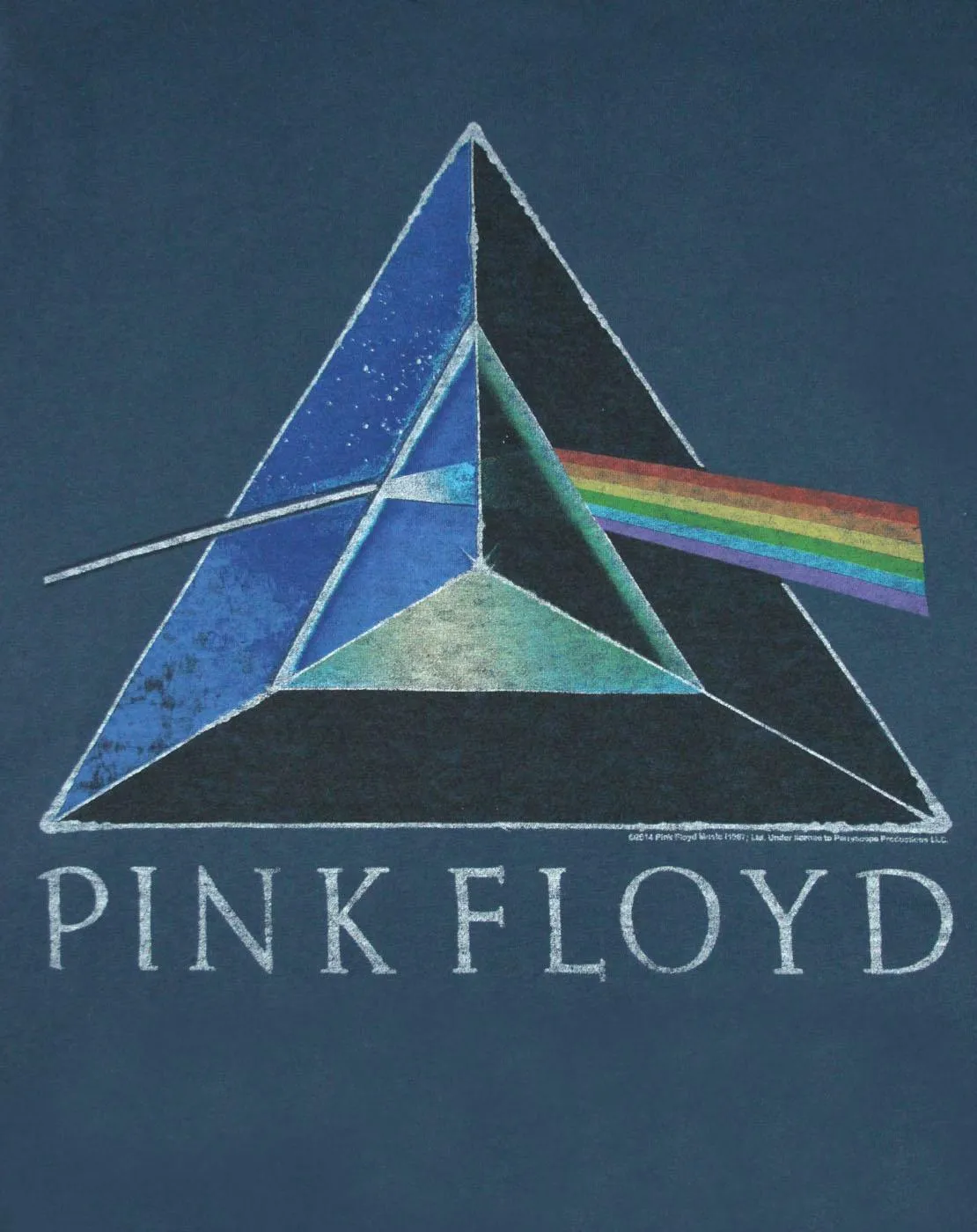 Junk Food Clothing Pink Floyd Mens Blue Short Sleeved T-Shirt