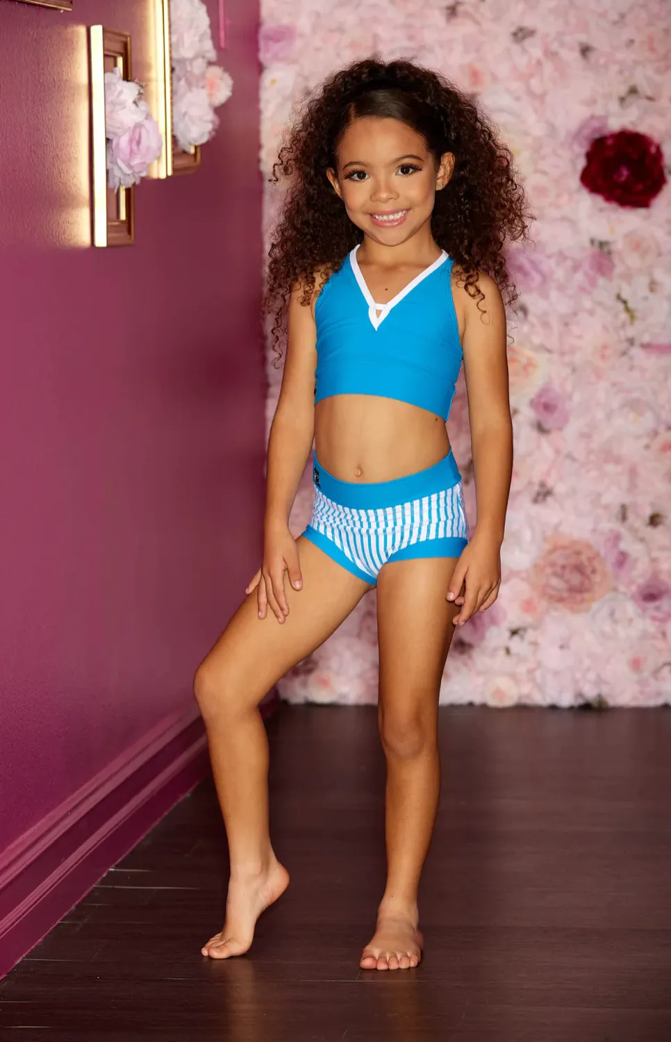 Kandi Kouture | Children's Like A Boss Top | Electric Blue   White