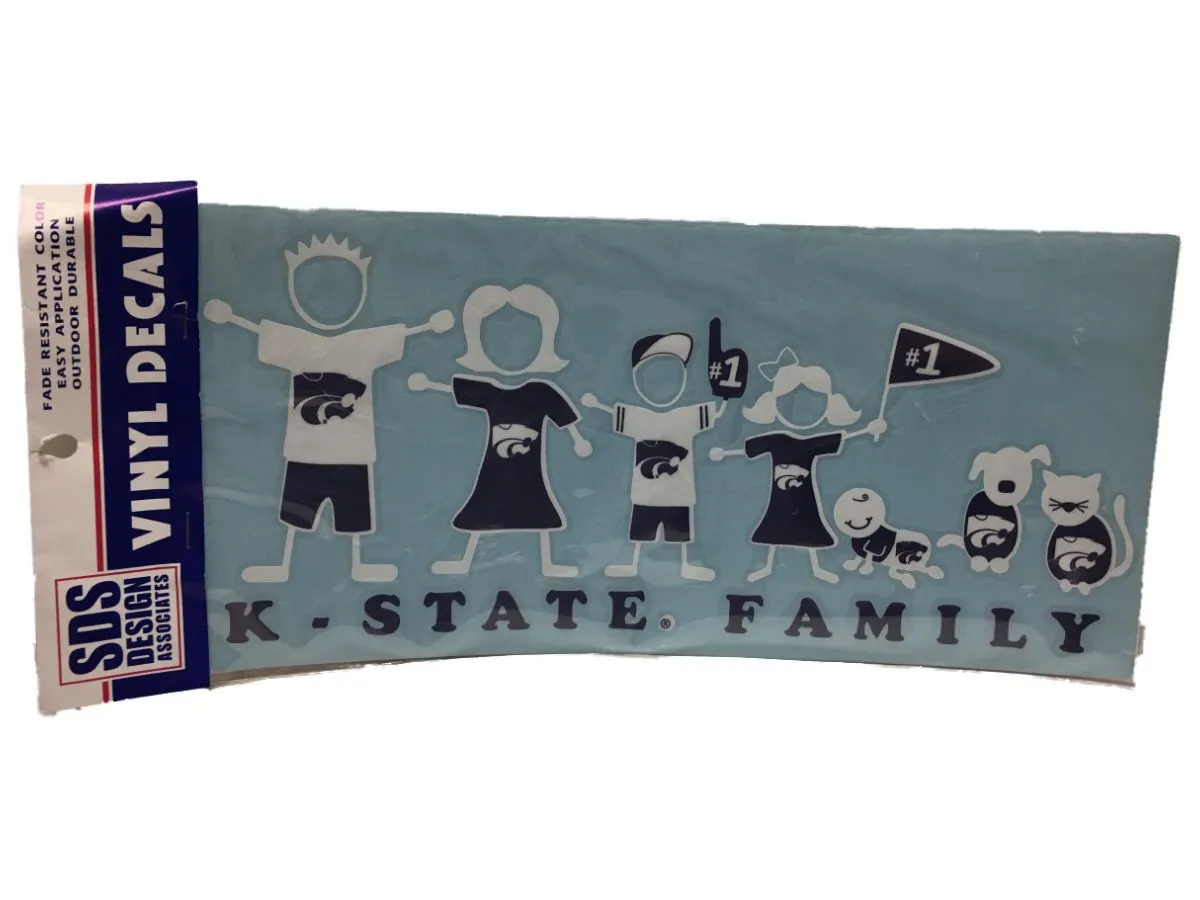 Kansas State Wildcats SDS Design Purple & White Whole Family Vinyl Decal Pack