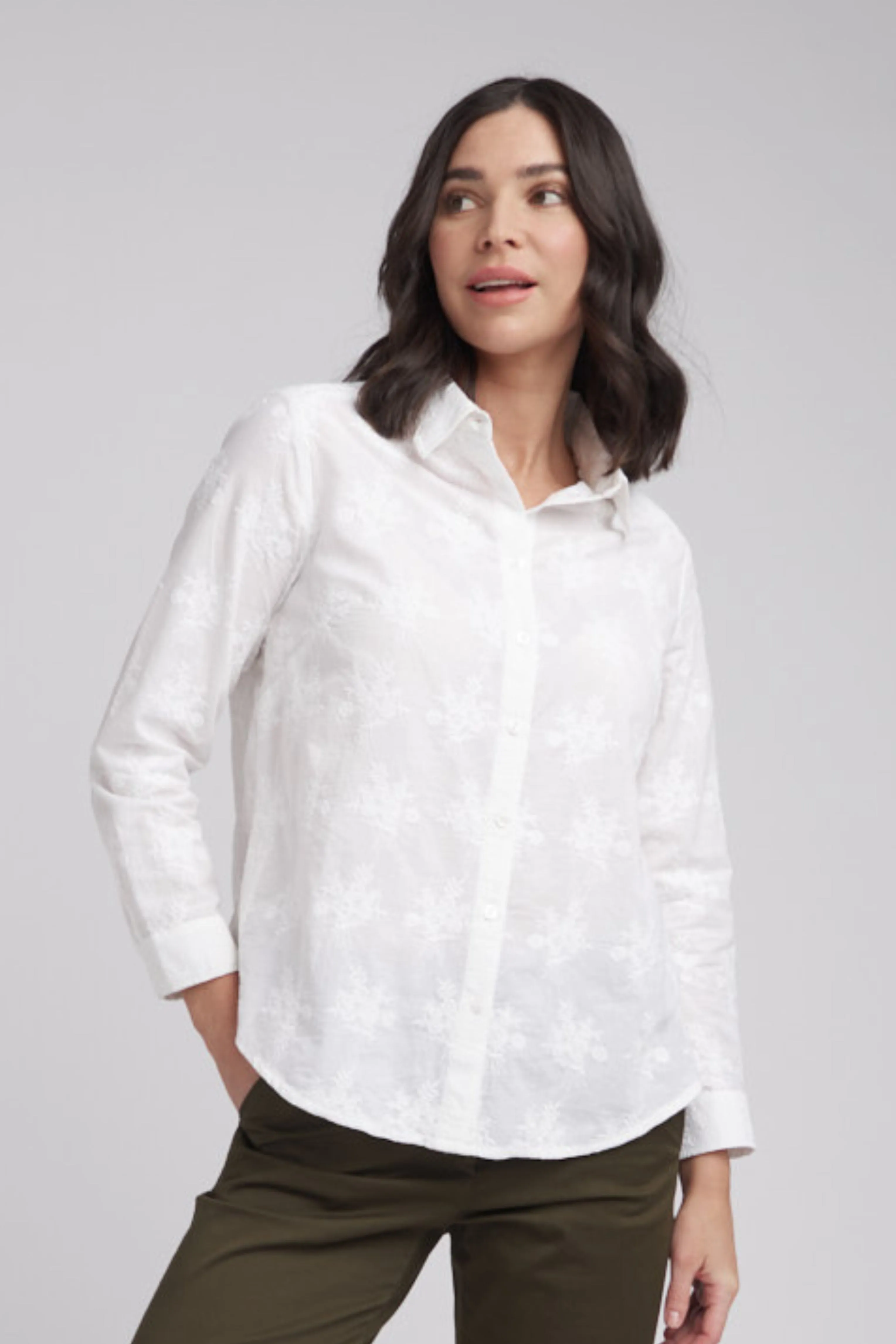 Ladder Lace Embroidered Shirt