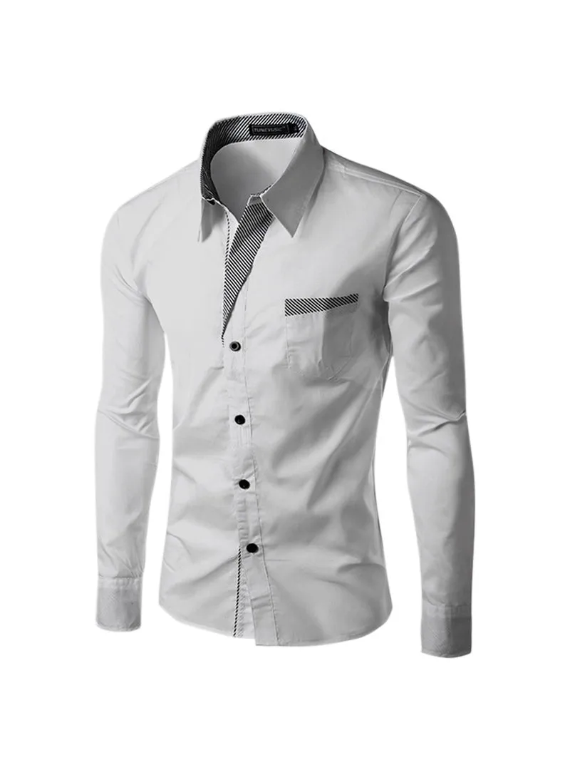 Long Sleeve Shirt Men Korean Slim Design Formal Casual Male Dress Shirt