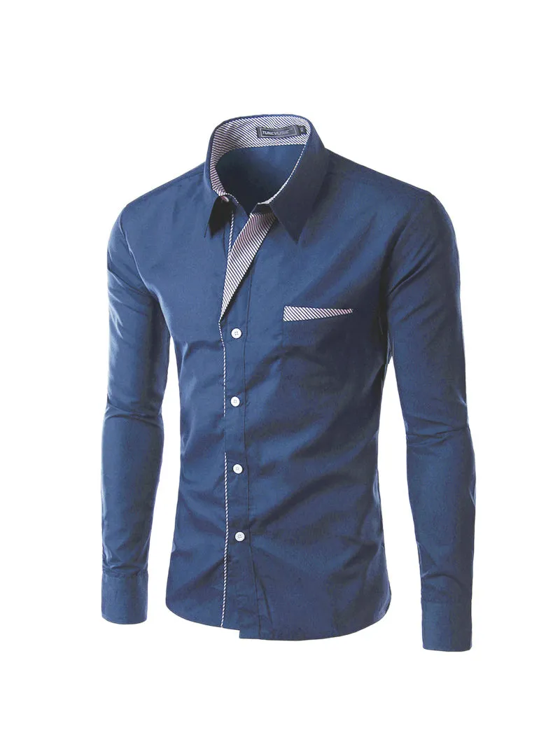 Long Sleeve Shirt Men Korean Slim Design Formal Casual Male Dress Shirt