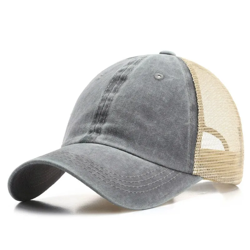 Mesh Vintage Adjustable Cotton Hat Sports Outdoor Caps