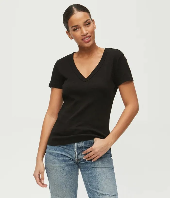 Michael Stars Nikki Short Sleeve V Neck Tee