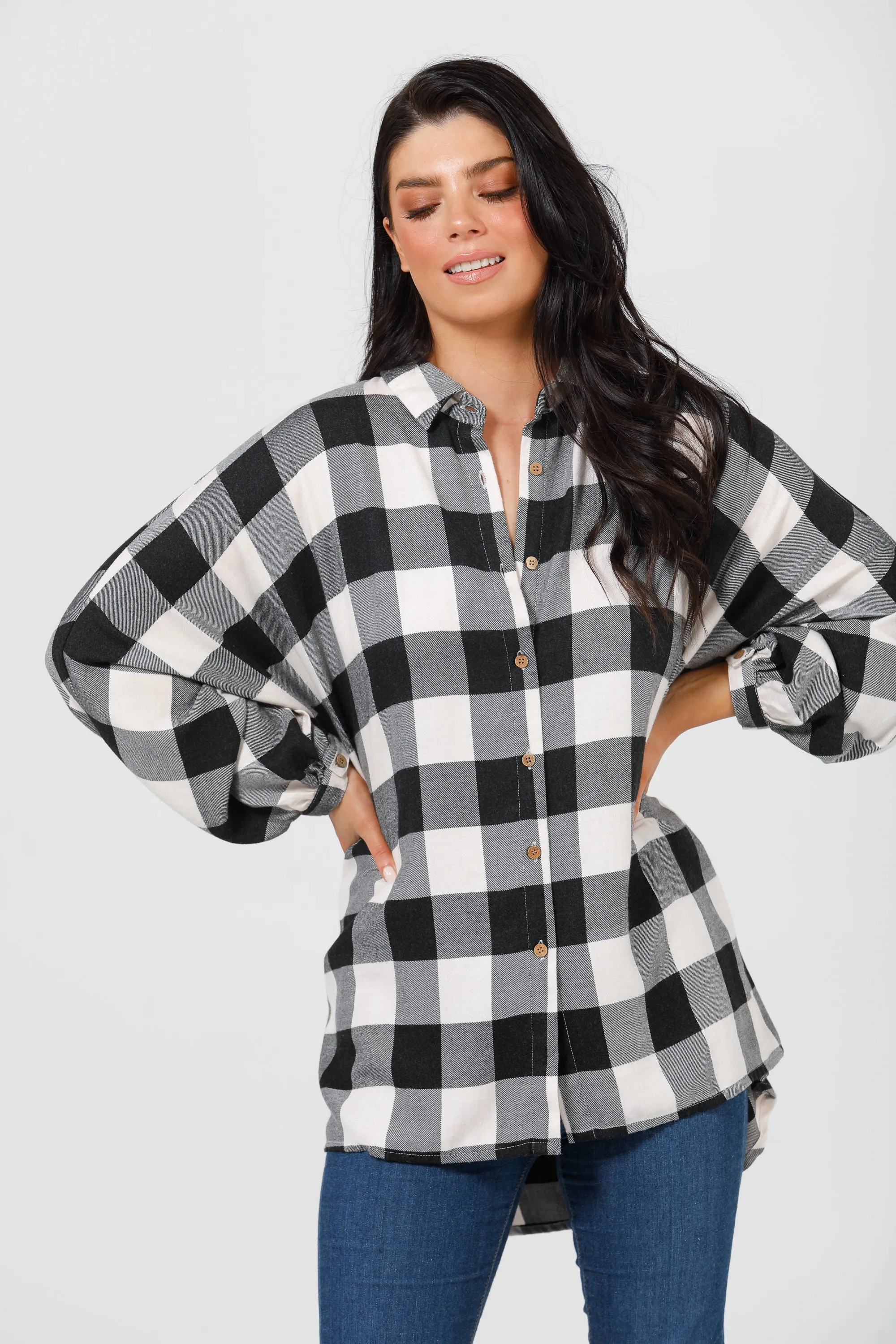 Milano Shirt in Black   White Check