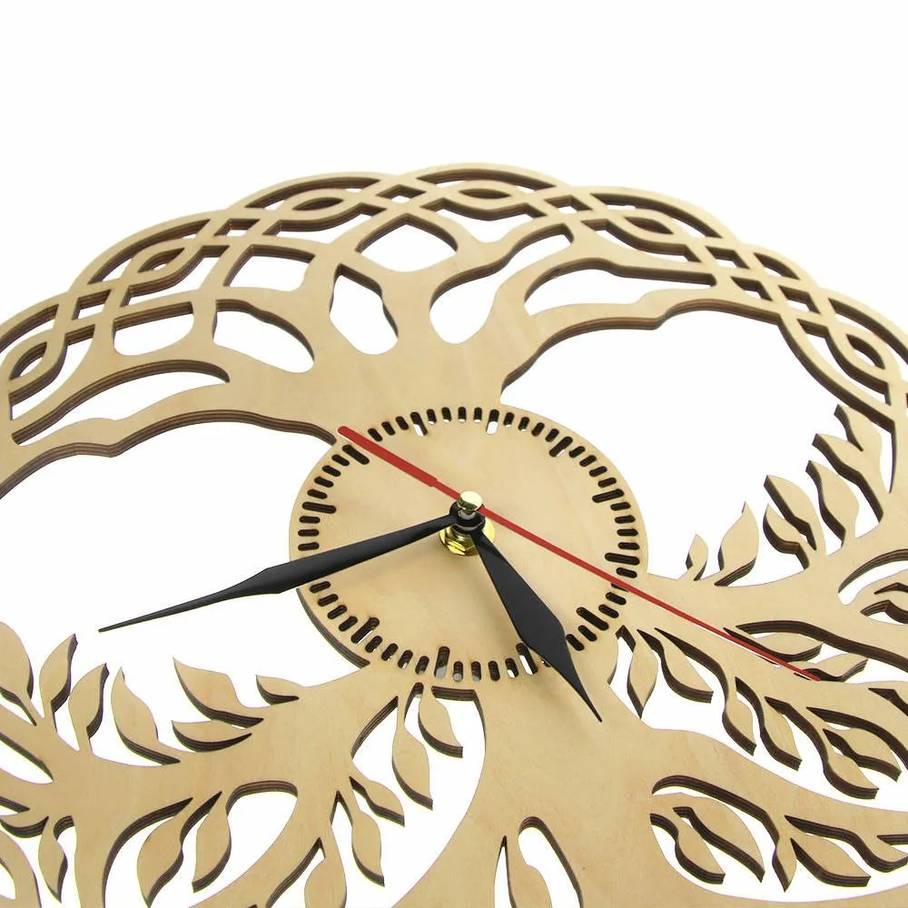 Modern Wall Clock Sacred Geometry Handmade Masterpiece Rustic Wooden Tree Of Life Wall Clock Infinity Tree Home Decor Zen