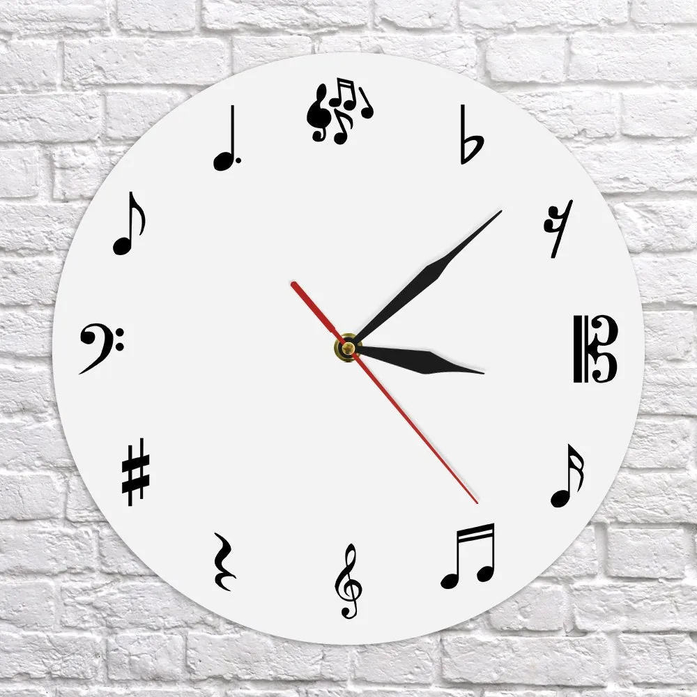 Music Studio Wall Sign Clock Music Notes Wall Clock Treble Clef Music Wall Art Decorative Clock Gift For the Musician or Singers