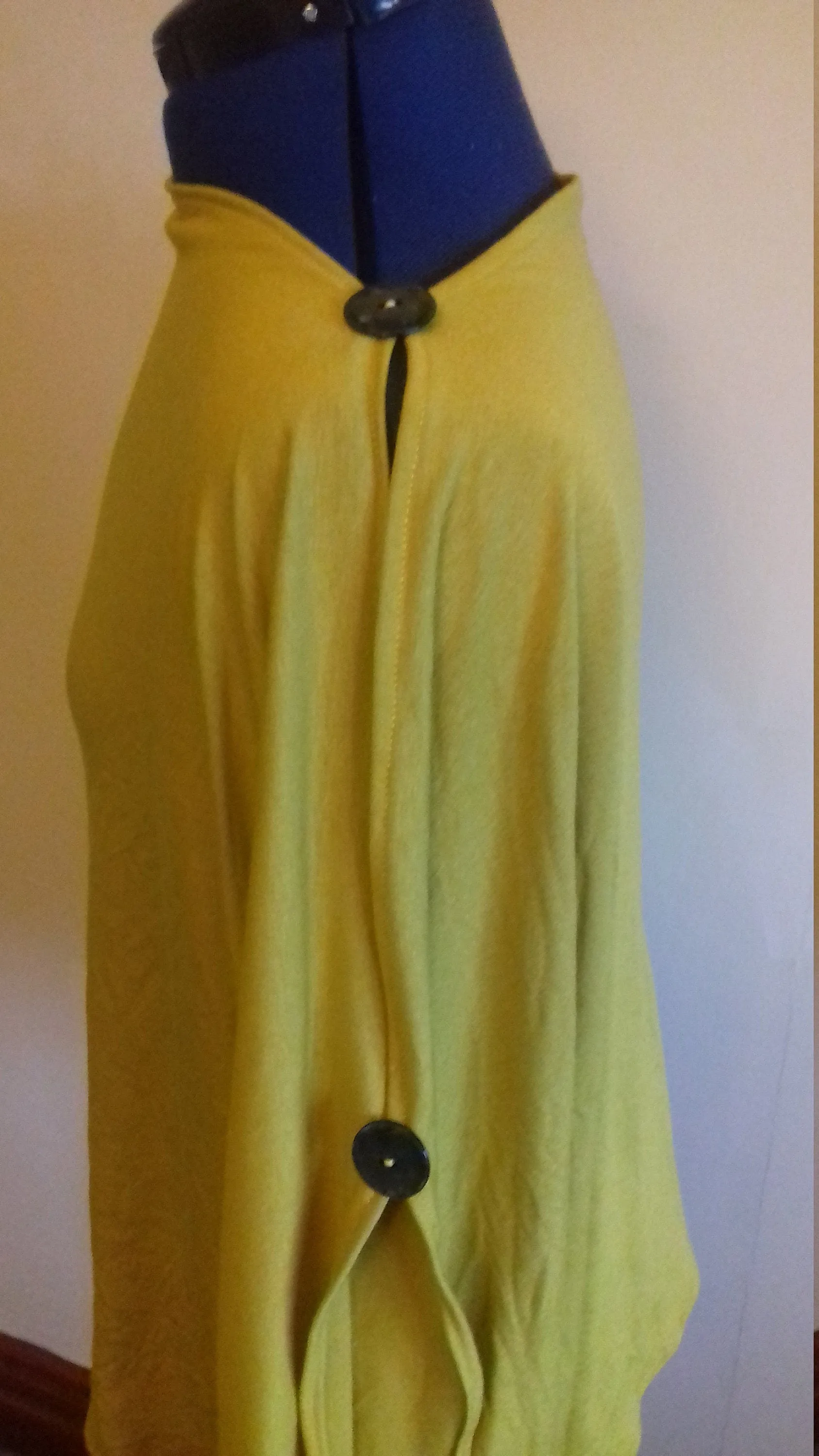 Mustard Yellow Batwing Open Sleeve Top