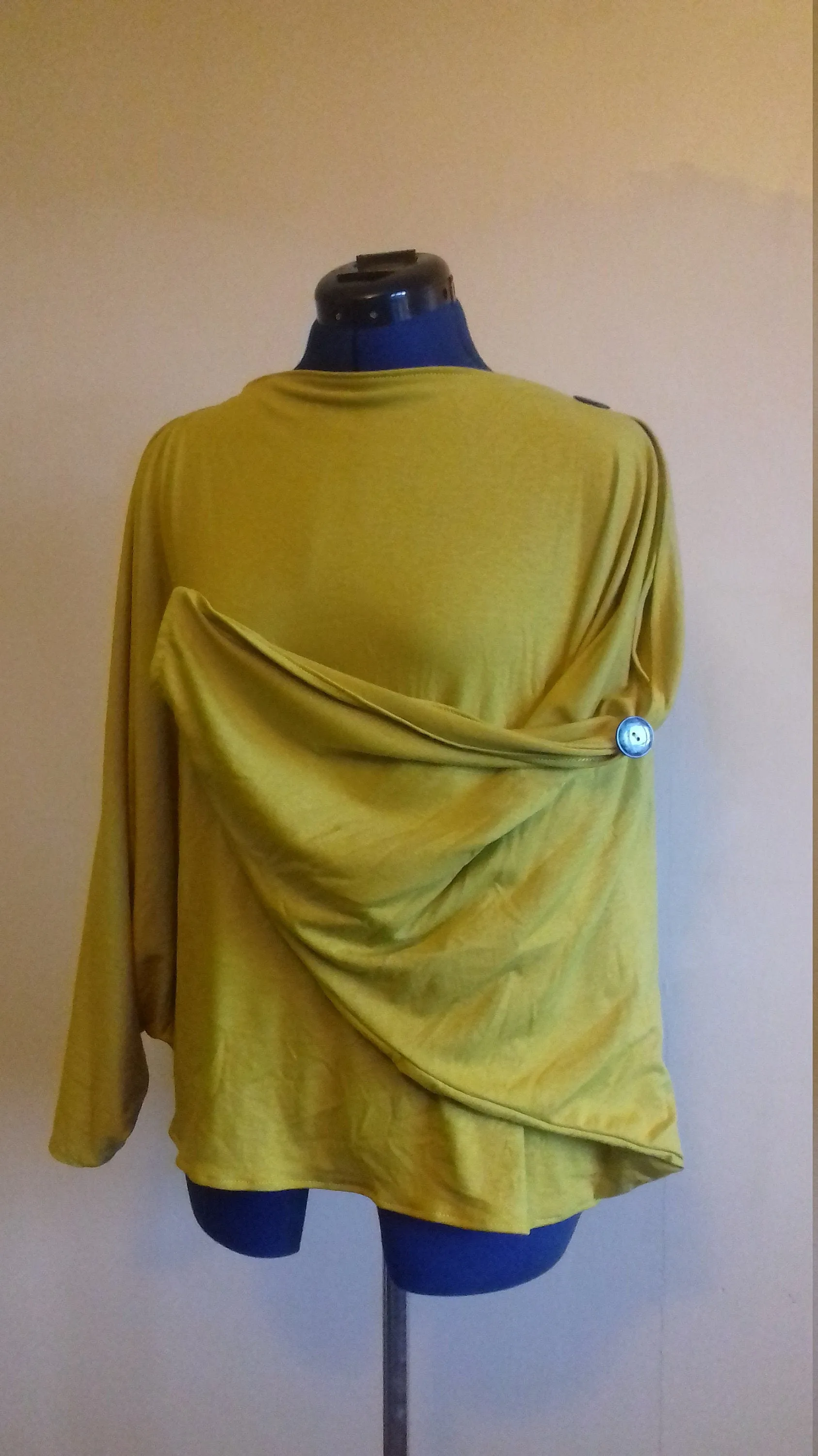 Mustard Yellow Batwing Open Sleeve Top