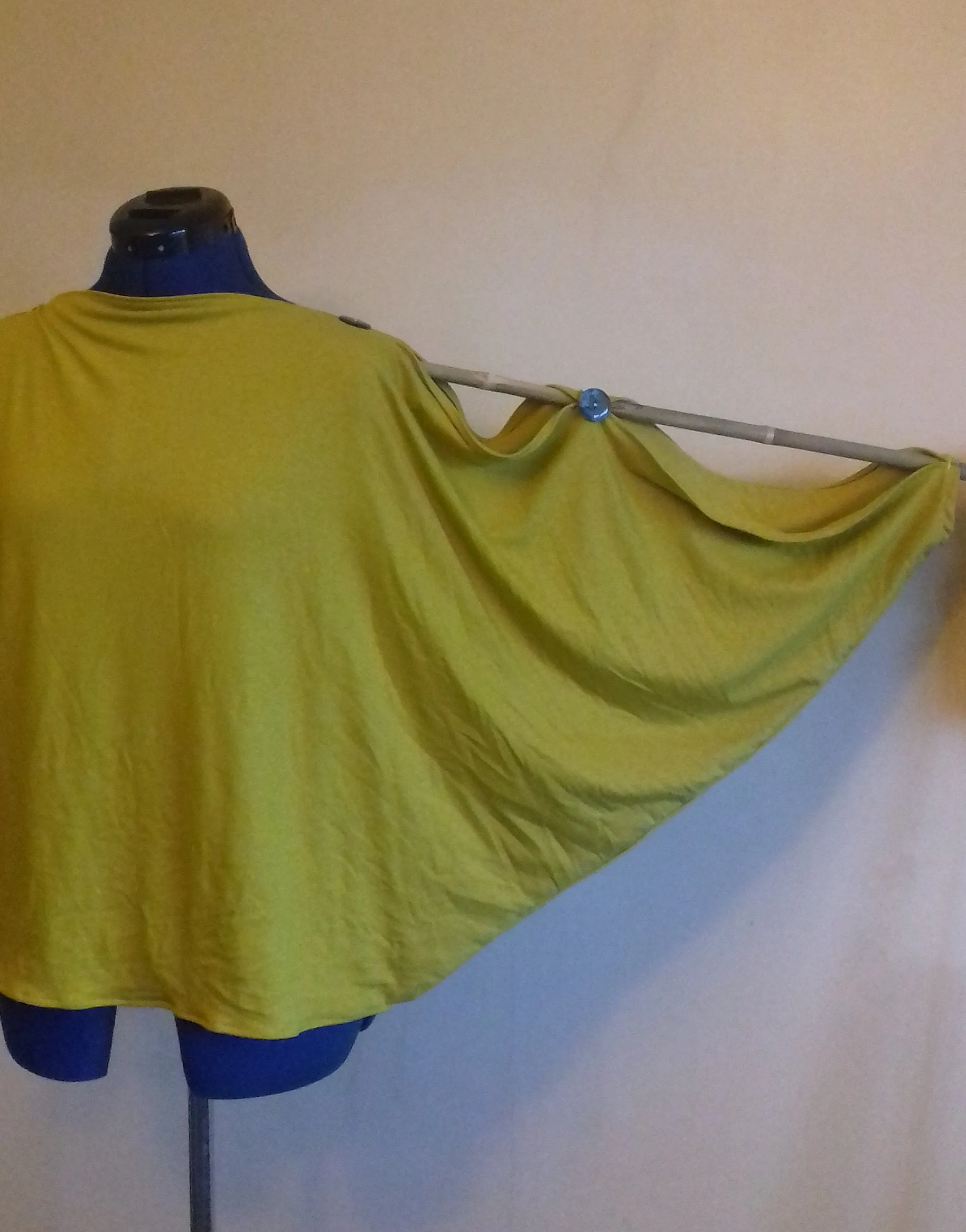 Mustard Yellow Batwing Open Sleeve Top