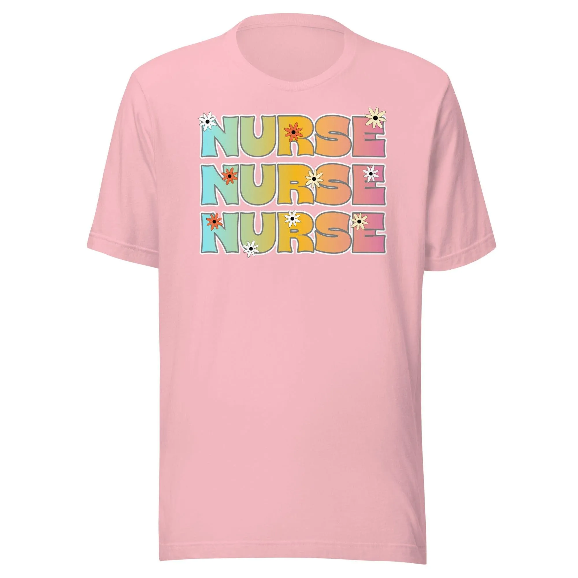 Occupation T-Shirt Hippie Nurse Appreaciation Short Sleeve DTG Printed Top