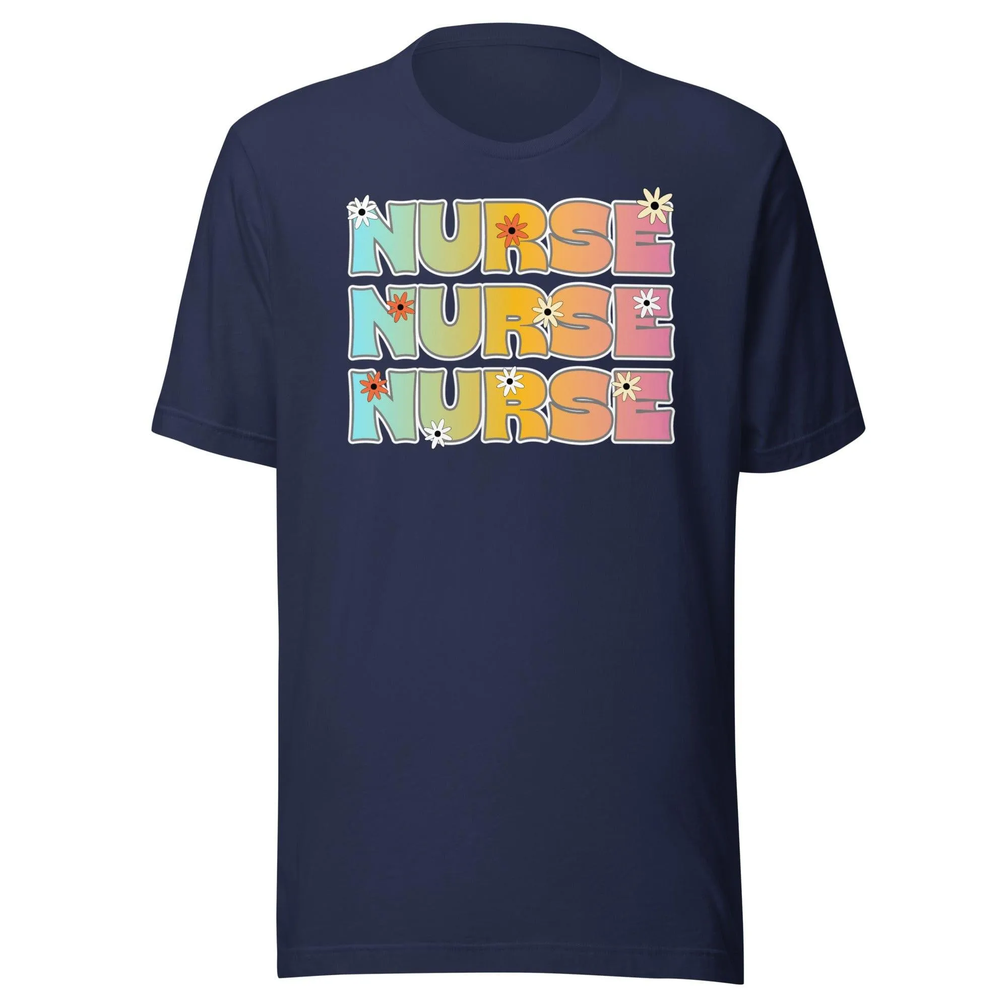 Occupation T-Shirt Hippie Nurse Appreaciation Short Sleeve DTG Printed Top