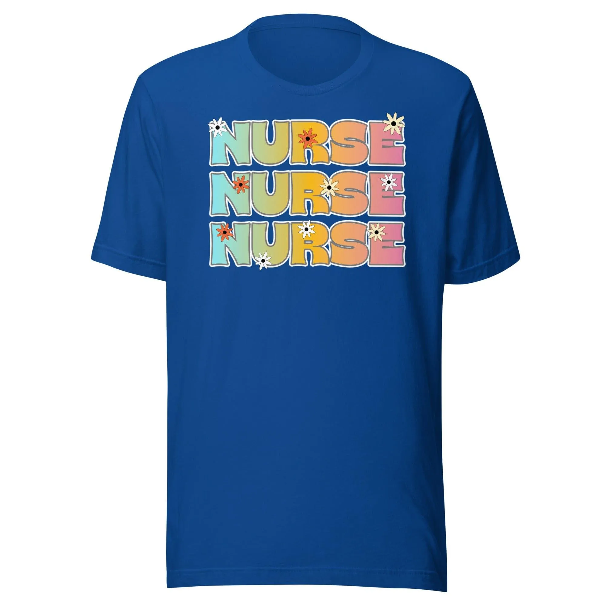 Occupation T-Shirt Hippie Nurse Appreaciation Short Sleeve DTG Printed Top