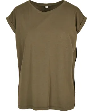 Olive - Women's organic extended shoulder tee